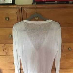 J Crew White Linen Cardigan